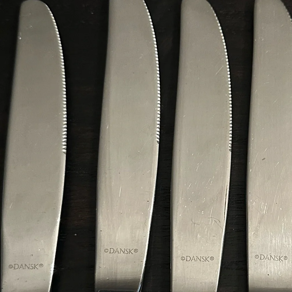 Dansk ESCAPADE Stainless Flatware 6 Dinner Knives 9”